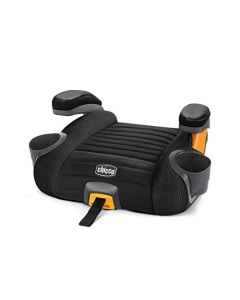 Chicco GoFit Plus - Asiento elevador de coche sin respaldo con cierre y cierre de liberación rápida, asiento elevador de viaje portátil para niños de 40 a 100 libras. | Hierro/Negro