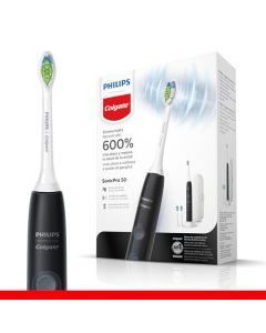Philips Colgate Cepillo Dental Eléctrico SonicPro 50. Limpia, Blanquea y Cuida tus Encías para una Buena Higiene Bucal. Remueve hasta 600% Más Placa. Dientes Más Blancos en 1 Semana