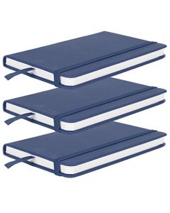 Cuaderno de Tapa Dura, Paquete de 3 Cuadernos de Diario Forrado A6 con Marcador de Cinta Y Cierre, 5.5 X 3.5 Pulgadas, Rayado(azul)