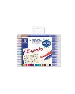 Staedtler 3005 TB12 ST - Bolígrafo de caligrafía de doble punta (12 unidades), varios colores