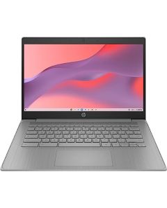 HP Laptop Chromebook 2023, visualización de 14 pulgadas, procesador Intel Celeron N4120, 4 GB de RAM, 64 GB eMMC, Intel UHD Graphics 600, WiFi, Bluetooth, cromado OS, gris moderno