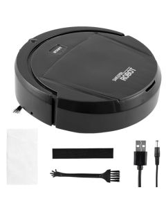 PTMTFYL Robot aspirador inteligente, robot de barrido completamente automático, aspirador robótico máximo de 60 minutos, mapeo inteligente, bajo ruido, ideal para piso duro, pelo de mascotas (negro)