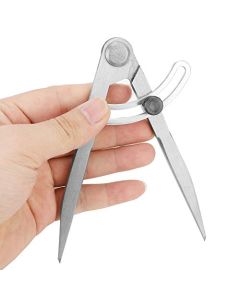 Herramienta de brújula profesional de 6 pulgadas Divisor de acero ajustable con cerradura Brújula de cuero para dibujo de geometría de precisión Brújula Scriber