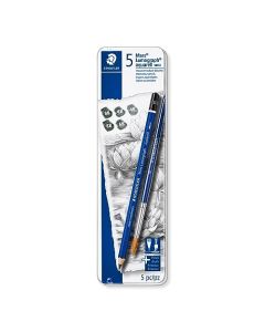 STAEDTLER - Juego de 6 lápices hexagonales, Fabricados en Alemania, Acuarelables, Suministros de arte premium, Instrumentos de calidad artística, lápices de grafito de diferentes graduaciones
