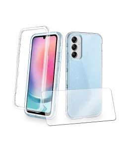 YAPANIZCEL Funda para Samsung A24 4G para Mujer con Brillantes COMPUESTA DE Tres Piezas Resistente (Azul)
