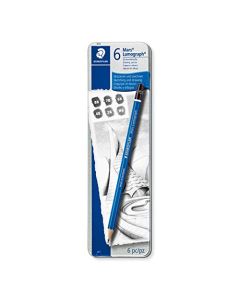 Staedtler Lumograph Graphite Drawing and Sketching Pencils 100G6, Set of 6 Degrees in an Attractive Storage Tin (100G6)