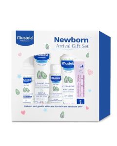 Mustela - Set de regalo para recién nacido, para el baño de bebés y para el cuidado de la piel, 5 unidades