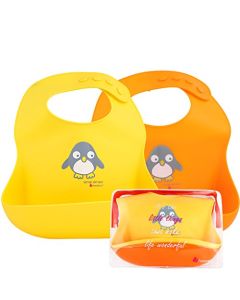 Baberos impermeables de silicona para bebés y niños pequeños, de NatureBond (2 piezas)