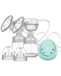 Doble Extractor de Leche Electrico, Sacaleches Eléctrico Recargable Portátil Extractor de Leche eléctrico con pantalla táctil LCD inteligente para Succión de Leche Materna y Masaje de Senos