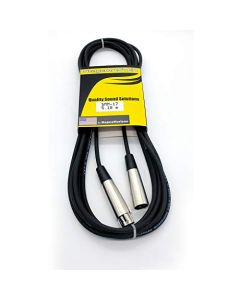Rapcohorizon Cable para Micrófono SMM-17, 5.18 mtr, Conectores XLR Macho-Hembra RHC, Cable Calibre 24, Color Negro Mate