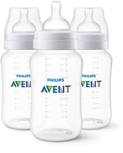 Philips Avent Set de Biberón Anti-colic 11oz, Transparente, 3 piezas SCY106/03
