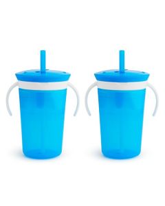 Munchkin SnackCatch & Sip 2-in-1 Snack Catcher and 2 Piece Spill-Proof Cup, Blue