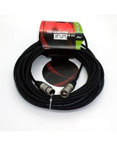 Rapcohorizon Cable para Micrófono NM1-50 15.24 mtrs, Conectores XLR Macho-Hembra Neutrik, Cable Calibre 24, Color Negro Mate