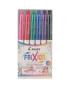 Pilot 41422 Marcadores borrables Pilot Frixion Colors, estuche con 6 piezas, colores surtidos