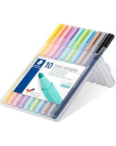 STAEDTLER 362 CSB10 ST, Marcador Fluorescente Triangular Delgado, Tamaño Único, Multicolor