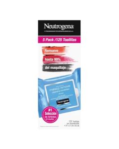 Neutrogena - Neutrogena Toallitas Desmaquillantes 125 Toallitas, 5 Paquetes de 25 piezas c/u