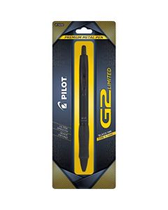 Pilot, G2 Limited - Bolígrafo de gel de primera calidad, punta fina, 0,7 mm, barril negro mate, tinta negra