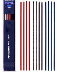 Mars Carbon Lead HB Color Mix 12 x 2 mm (4 de azul, 4 rojo, 4 negro) para Staedtler