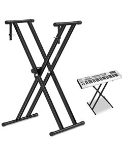 LONGLIV Soporte de Teclado,Forma de X Portátiles Soporte Doble para Teclado Musical,Soporte para Teclado Doble Estilo X, 7 Posiciones Ajustables Altura y Anchura,para Piano Digital de 54 a 88 Teclas