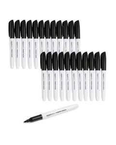Amazon Basics - Marcadores permanentes de punta fina, color negro, paquete de 24