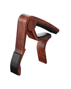 Arieta Capo Traste de Guitarra Acústica/Eléctrica /Bajo. Guitar Capo. Capotraste con Almohadilla Acolchonada para Protección de tus Instrumentos Musicales. Abraza Traste. Disponible en 4 Diseños. (Café)