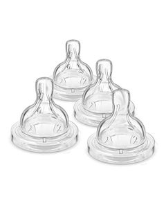 Philips Avent Anti-Colic Baby Bottle Flow 2 Nipples, Clear, 4 Count