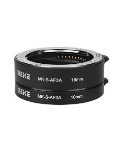 Pomya Juego de Tubos de extensión automática, Juego de Tubos de extensión Macro de Enfoque automático de 10 mm y 16 mm para cámara con Montura E de