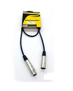 Rapcohorizon Cable para Micrófono SMM-3.28 1 mtr, Conectores XLR Macho-Hembra Switchcraft, Cable Calibre 24, Color Negro Mate