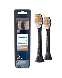 Philips Sonicare - Cabezal de cepillo de dientes todo-en-uno A3, HX9092/95, 2 unidades, color negro