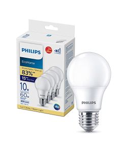Philips LED 4 Focos EcoHome luz cálida 10 watts
