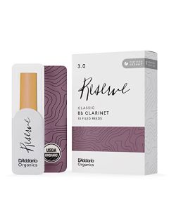 D'Addario Orgánico Classic Bb Cañas para Clarinete - La Primera y única Caña Ecológica - 3.0 Fuerza, 10 Paquete