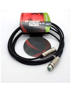 Rapcohorizon Cable para Micrófono SM1-10 3.04 mts, Conectores XLR Macho-Hembra Switchcraft, Cable Calibre 24, Color Negro Mate