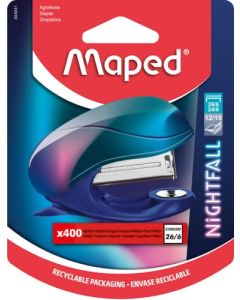 Maped - Office - Engrapadora Nightfall Mini, estándar, incluye 400 grapas