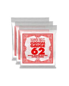 Ernie Ball níquel Wound Single Guitarra Cuerdas 3-Pack .062 3-Pack