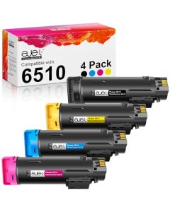 ejet Cartucho de tóner Compatible para Impresora Xerox Phaser 6510 WorkCentre 6515 de Alta Capacidad (1 Negro 106R03480, 1 Cian 106R03477, 1 Magenta 106R03478, 1 Amarillo 106R03479, 4 Unidades)
