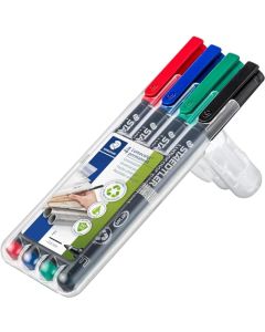 Staedtler 318-WP4 Lumocolor - Bolígrafos universales permanentes, punta fina, 0,6 mm, surtidos, 4 por juego