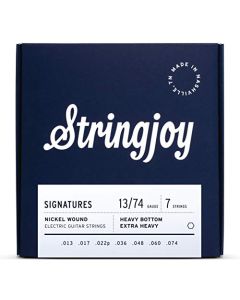 Stringjoy 7 cuerdas de guitarra eléctrica de níquel, 1-Pack, Heavy Bottom Extra Heavy Gauge (13-74)