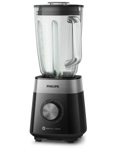 Philips Potente Licuadora de 1200 Watts (1.6 HP) con vaso de Vidrio capacidad de 2L, 12 vel + Pulso. Mod. HR2242/91