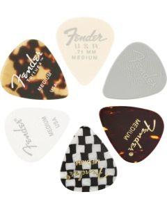 Fender Material Medley - Púas para guitarra 351, multicolor, mediano, paquete de 6
