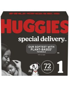 Huggies - Pañales hipoalergénicos para bebé, talla 1 (8-14 libras), entrega especial, sin fragancia, seguros para pieles sensibles, 72 unidades
