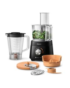 Philips Multiprocesador de Alimentos HR7302/91 Sistema de cocina incluye Licuadora (750W 6 en 1) Procesadora, Licuadora, Disco para rallar, disco para rebanar