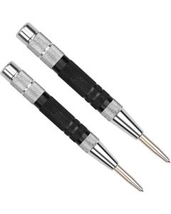 Perforadora central automática superfuerte, perforadora central de acero negro de 6 pulgadas con resorte con tensión ajustable, herramienta de mano para metal o madera con funda de transporte rígida