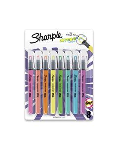 Sharpie Clear View Highlighter Stick, Assorted, 8 Pack (1966798)