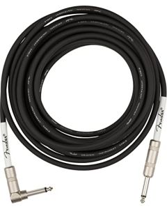 Fender Original Series - Cable de instrumento en ángulo de 18.6 pies para guitarra eléctrica, bajo, mandolina eléctrica y audio profesional, color negro, 1 paquete