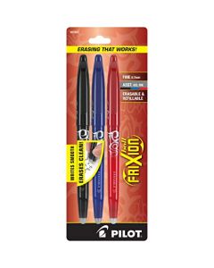 Pilot Frixion Ball, Bolígrafo, Tinta Borrable Colores Surtidos, Usa Repuesto, Blíster 3 Piezas (31557)