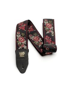 Ernie Ball - Correa para guitarra, jacquard, diseño de rosas rojas (Red Rose)