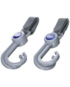 Chicco Pack De 2 Ganchos Para Carriola, Gris, Paquete De 49.9 Grams