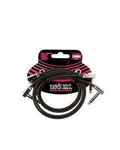 Ernie Ball 24" Flat Ribbon Stereo Patch Cable 2-Pack - Black