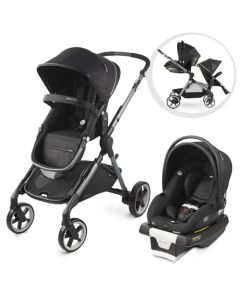 Evenflo 53112310 GOLD Pivot Xpand Sistema de viaje modular inteligente para carriola y asiento de coche con tecnología SensorSafe y neumáticos grandes Cruiser, color negro ónix