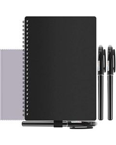 Manricle - Cuaderno Inteligente, A5 Cuaderno borrable 100 páginas, Borrado con Agua y con Calor, Sube Archivos y Anotaciones a la Nube, Incluye 3 Plumas y Tela de microfibra
